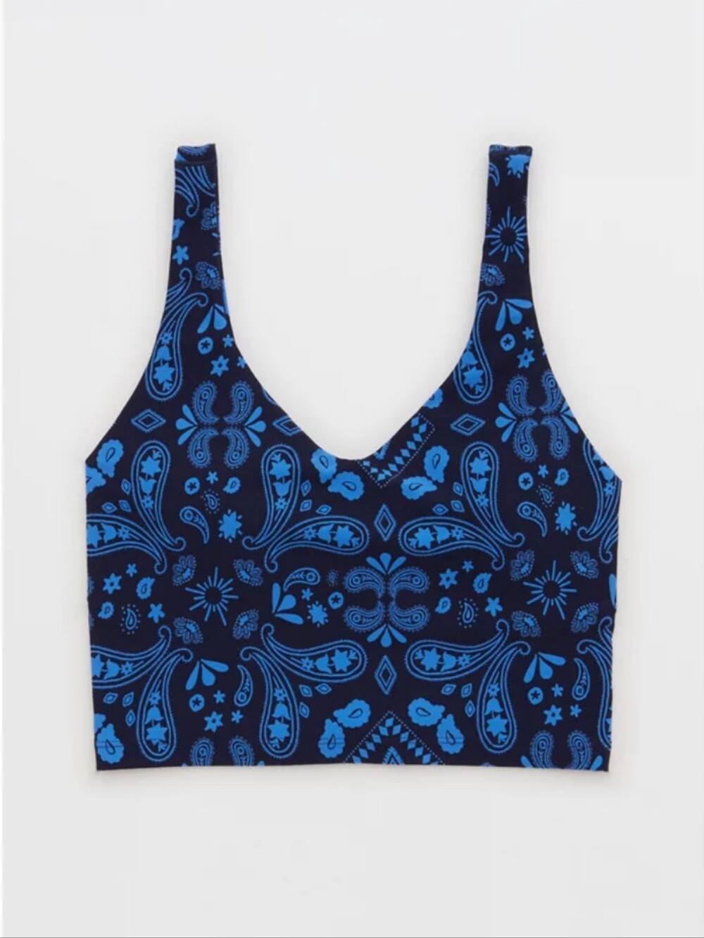 OFFLINE By Aerie Real Me Low Key Longline Sports Bra Royal Navy Size Small